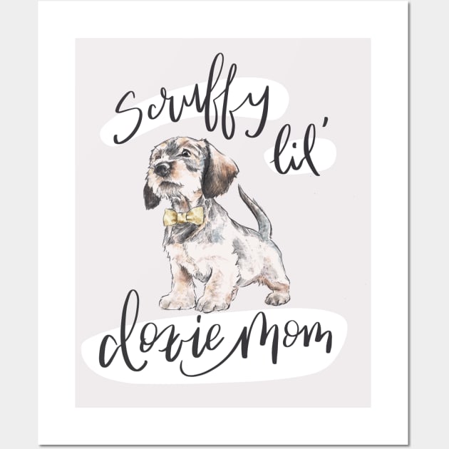 Scruffy Wirehaired Doxie Mom Wall Art by stuckyillustration